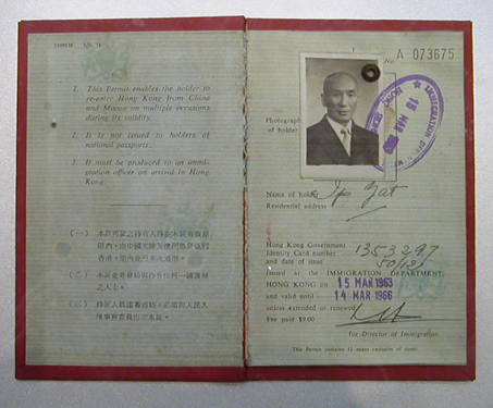 Ip Man Travel Documents